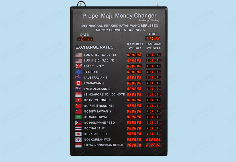 馬來西亞LED匯率屏