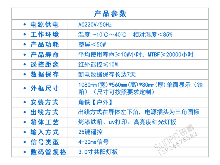 環境數據采集屏產品參數