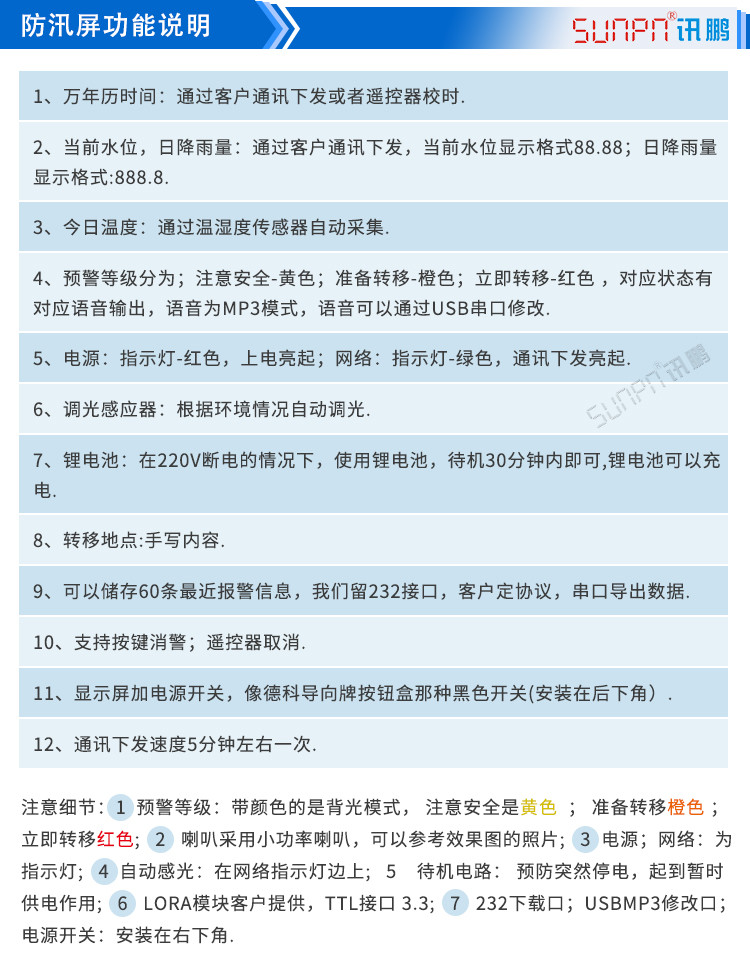 防汛顯示屏功能說明