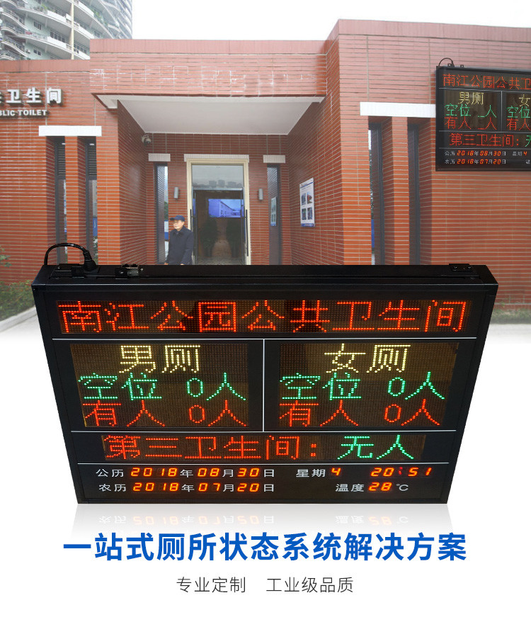 智慧廁所蹲位使用狀態(tài)顯示屏產(chǎn)品引言