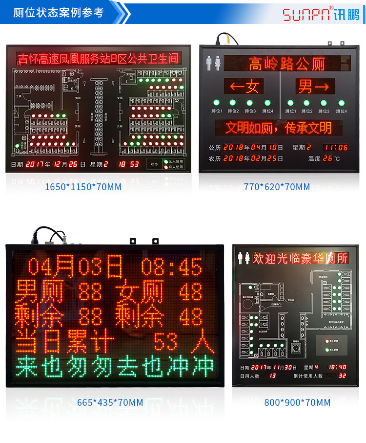 智慧廁所蹲位使用狀態(tài)顯示屏案例參考