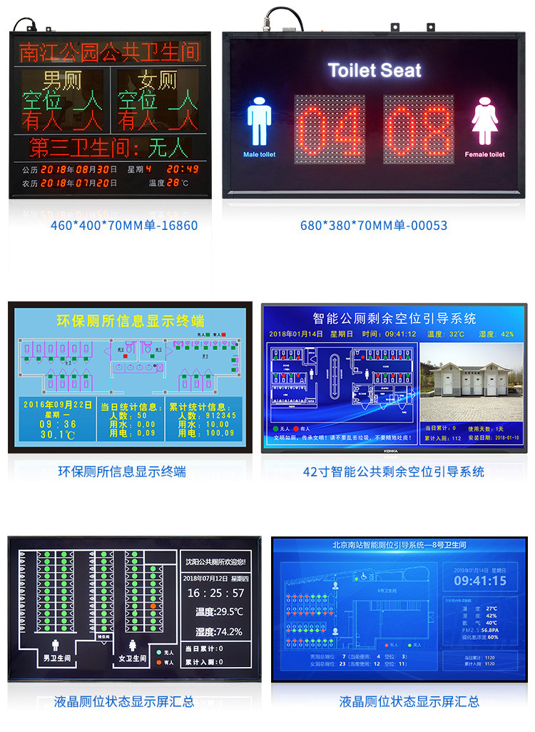 智慧廁所蹲位使用狀態(tài)顯示屏案例參考