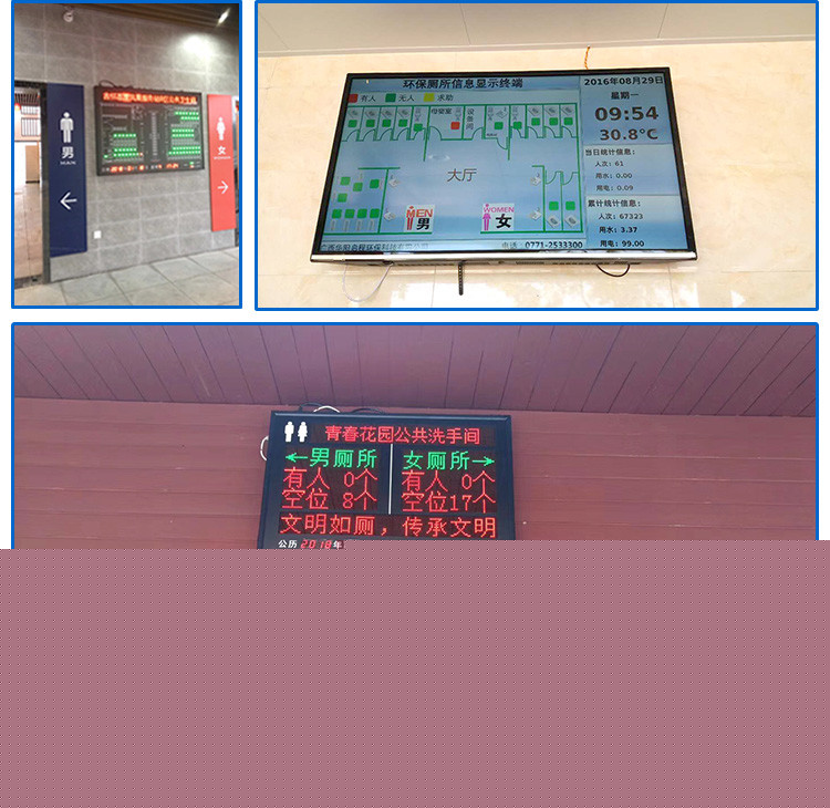 智慧廁所蹲位使用狀態(tài)顯示屏應(yīng)用場(chǎng)景