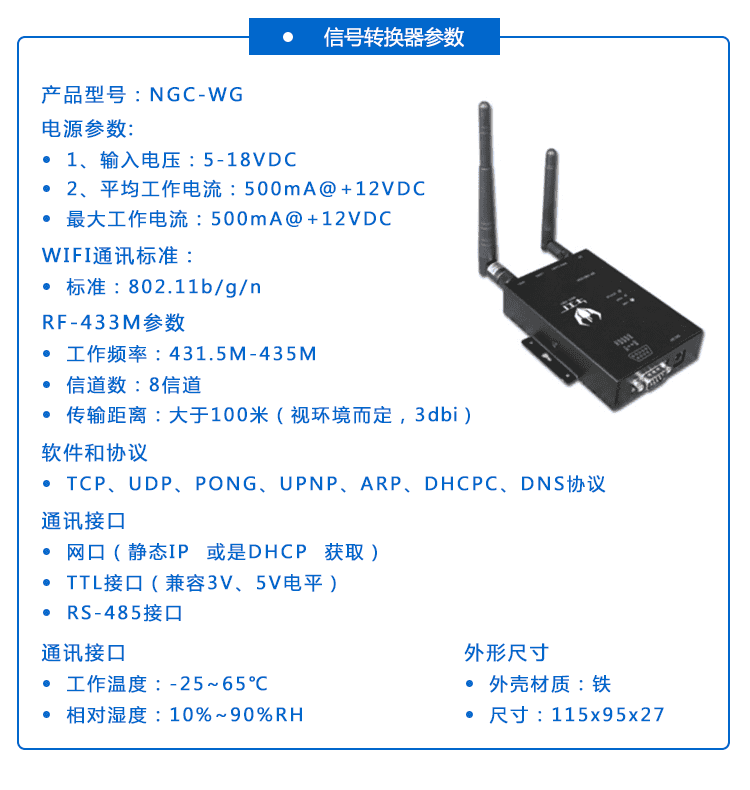 無線安燈系統產品參數