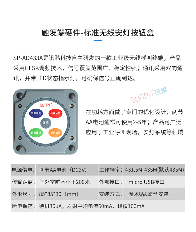 安燈系統產品參數 安燈系統產品參數