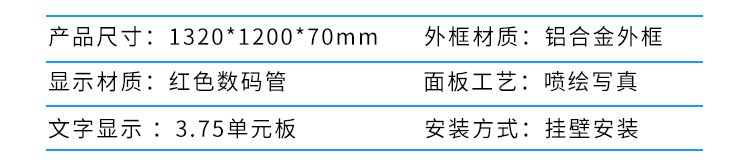 安全天數顯示屏產品參數